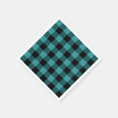 Blau und Schwarz Kariert Serviette (Ecke)