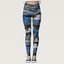 Blau und Schwarz Leggings