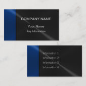 Blau und Schwarz Luxus Metallic Visitenkarte (Vorne/Hinten)