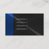 Blau und Schwarz Luxus Metallic Visitenkarte (Rückseite)