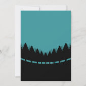 Blau und schwarz Merry Xmas mit Retro-Kiefern Karte (Rückseite)
