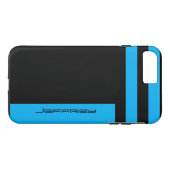 Blau und Schwarz Minimalistisch mit Name Einfache Case-Mate iPhone Hülle (Rückseite (Horizontal))