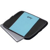 Blau und Schwarz, Name, Computer Laptopschutzhülle (Vorne Knopf)