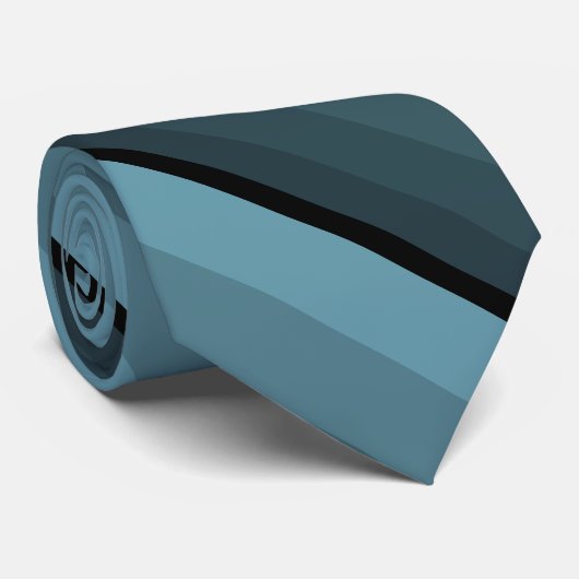 Blau und Schwarz Ombre Diagonal Streifen Krawatte (Gerollt)