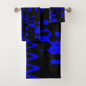 Blau und Schwarz Psychedelic Art Set Handtuch (Insitu)