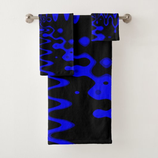 Blau und Schwarz Psychedelic Art Set Handtuch (Insitu)