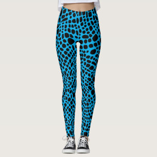Blau und Schwarz Psychedelic Hautmuster Leggings