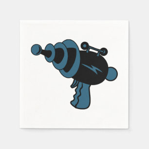Blau und Schwarz Retro Laserstrahl Serviette