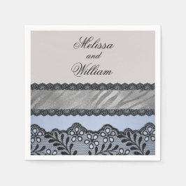 Blau und Schwarz Schönheit Serviette