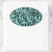 Blau und Schwarz Swirl Ovaler Aufkleber (Tasche)