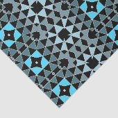 Blau und Schwarz Trendy Mosaic Geometric Muster Seidenpapier (Ausschnitt)