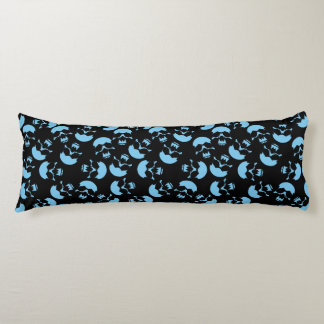 Blau- und Schwarz-Wiederholungsmotiv | Schädelmust Seitenschläferkissen