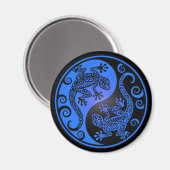 Blau und Schwarz Yin Yang Geckos Magnet (Vorderseite/Rückseite)