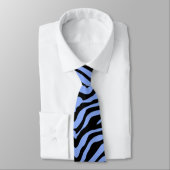 Blau und schwarz Zebra Print Neck Tie Krawatte (Gebunden)