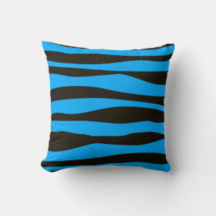 Blau und Schwarz Zebra Print Throw Kissen