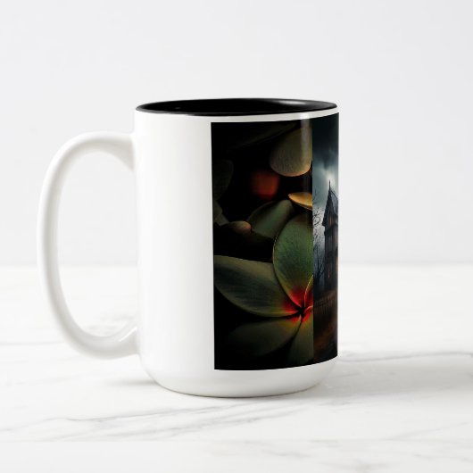 Blau- und Schwarz-Zuhause Zweifarbige Tasse (Links)