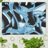 Blau- und schwarze Schrotte oder Bänder zerstört Geschirrtuch (Gefaltet)