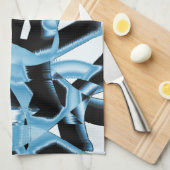 Blau- und schwarze Schrotte oder Bänder zerstört Geschirrtuch (Viertel Falte)