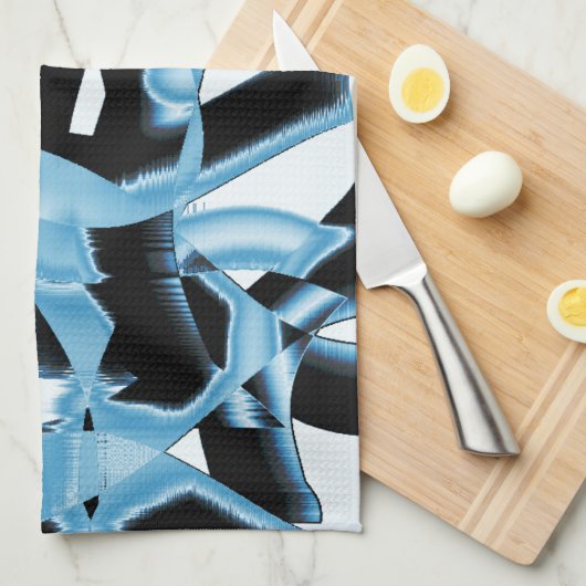 Blau- und schwarze Schrotte oder Bänder zerstört Geschirrtuch (Viertel Falte)