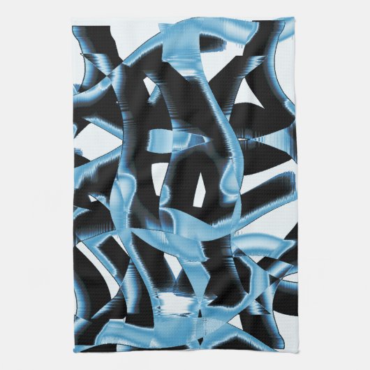 Blau- und schwarze Schrotte oder Bänder zerstört Geschirrtuch (Vertikal)