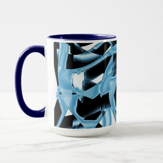 Blau- und schwarze Schrotte oder Bänder zerstört Tasse (Links)