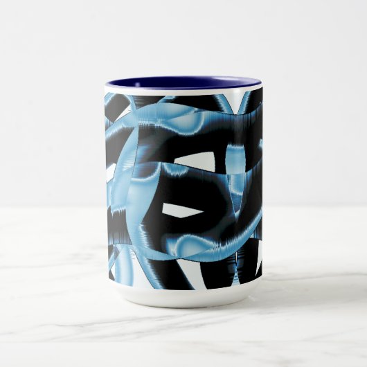 Blau- und schwarze Schrotte oder Bänder zerstört Tasse (Zentrum)