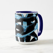 Blau- und schwarze Schrotte oder Bänder zerstört Tasse (VorderseiteRechts)