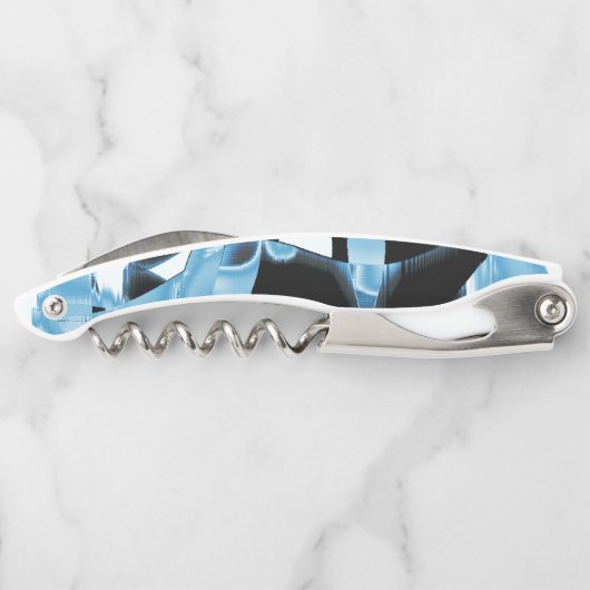 Blau- und schwarze Schrotte oder Klebeband zerstör Kellnermesser (Rückseite)