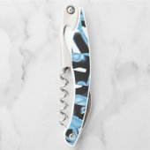 Blau- und schwarze Schrotte oder Klebeband zerstör Kellnermesser (Vorderseite)