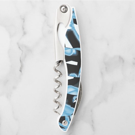 Blau- und schwarze Schrotte oder Klebeband zerstör Kellnermesser (Vorderseite)