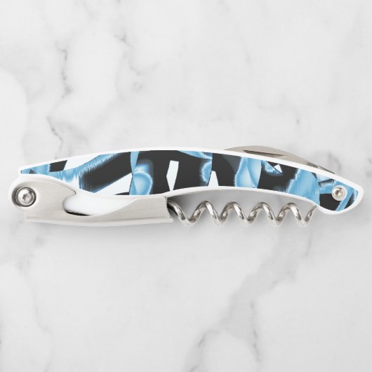 Blau- und schwarze Schrotte oder Klebeband zerstör Kellnermesser (Vorderseite)