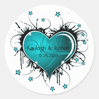 Blau- und Schwarze Wirbel Save the Date Sticker