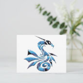 Blau und Schwarzer Drache Postkarte (Stehend Vorderseite)