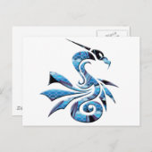 Blau und Schwarzer Drache Postkarte (Vorne/Hinten)