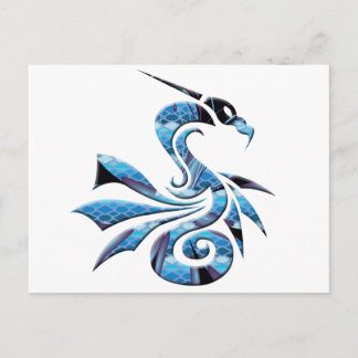 Blau und Schwarzer Drache Postkarte