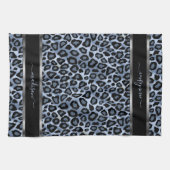 Blau und schwarzer Leopard - Anpassen Geschirrtuch (Horizontal)