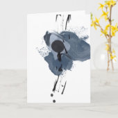 Blau- und Schwarzer Splash II | Blue Black Paint S Karte (Gelbe Blume)
