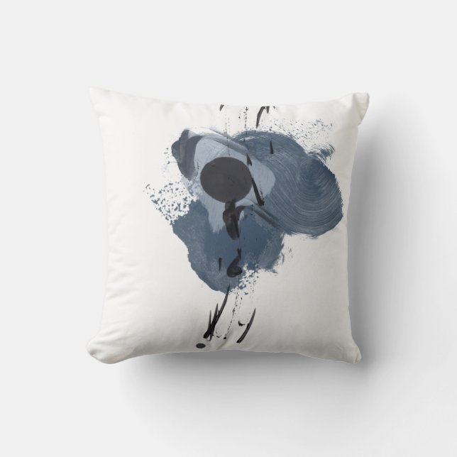 Blau- und Schwarzer Splash II | Blue Black Paint S Kissen (Vorderseite)