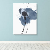 Blau- und Schwarzer Splash II | Blue Black Paint S Leinwanddruck (Insitu (Holzboden))