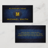 Blau und schwarzes Leder Visitenkarte (Vorne/Hinten)
