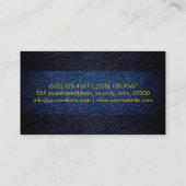 Blau und schwarzes Leder Visitenkarte (Rückseite)