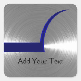 Blau und Silber als Bürstenmetall Quadratischer Aufkleber