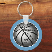Blau und Silber billige Basketball-Schlüsselanhäng Schlüsselanhänger (Vorderseite)