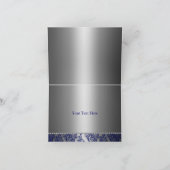 Blau und Silber Blumendruck Danke Karte (Innenseite)