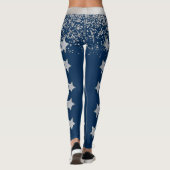 Blau und Silber Cheor oder Drill Spandex Leggings (Rückseite)