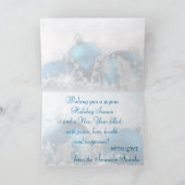 Blau und Silber Frohe Weihnachtskarte Feiertagskarte (Innenseite)