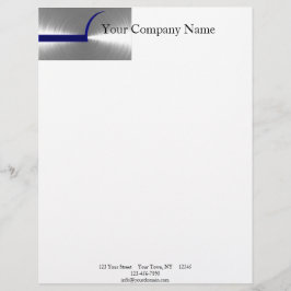 Blau und Silber gebürstetes Metall Briefkopf