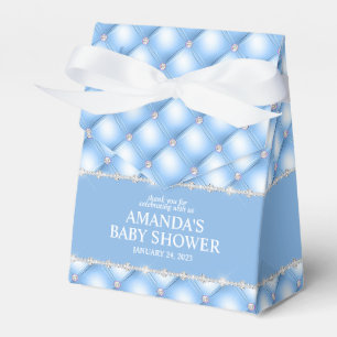 Blau und Silber Gefiederter Glamour Geschenkschachtel