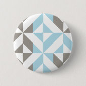 Blau und Silber Geometric ZigZag Button (Vorderseite)