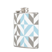 Blau und Silber Geometric ZigZag Flachmann (Links)
